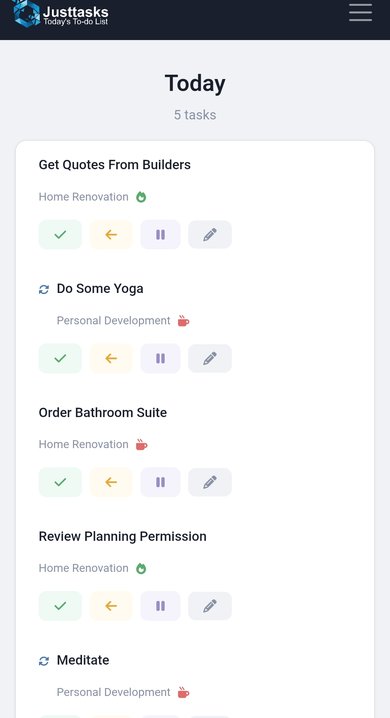JustTasks today list